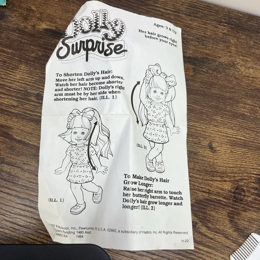 Playskool Dolly Surprise Polly Growing Long Red Hair Doll 10 W Box Vintage 1987